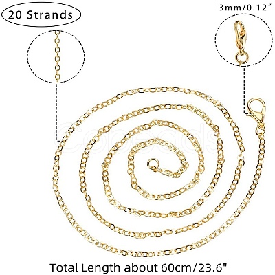 Brass Cable Chains Necklace Making MAK-PH0004-15-1