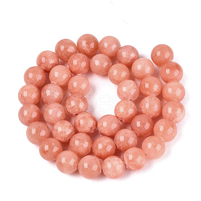 Natural Dyed Yellow Jade Gemstone Bead Strands X-G-R271-10mm-Y31-1