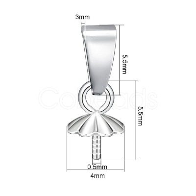 Rhodium Plated Sterling Silver Bails X-H362-2P-1