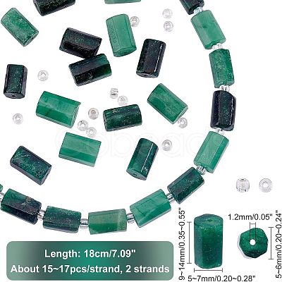 SUPERFINDINGS 2 Strands Natural Emerald Beads Strands G-FH0001-63-1