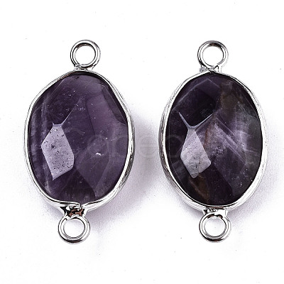 Natural Amethyst Links/Connectors G-T131-102-19-1