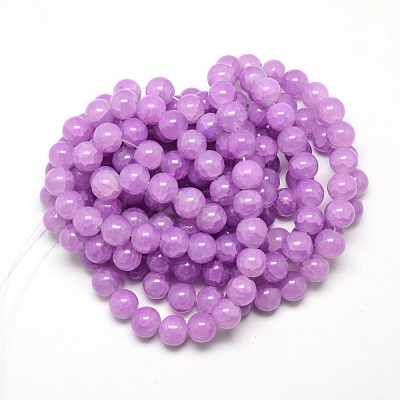 Baking Paint Crackle Glass Beads Strands X-DGLA-Q023-8mm-YS11-1