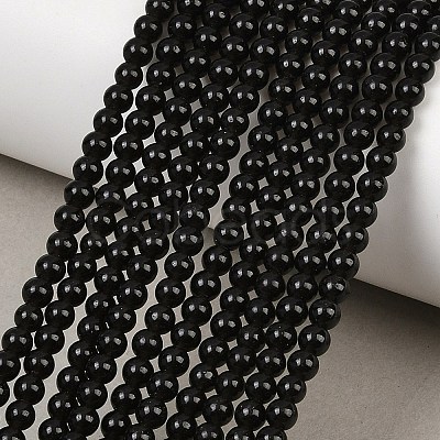 Natural Obsidian Round Beads Strands G-E329-4mm-37-1