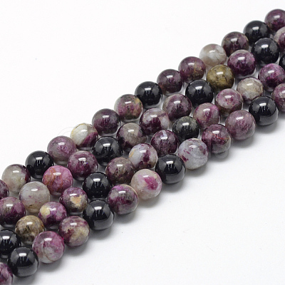 Natural Tourmaline Beads Strands G-R446-8mm-02-1