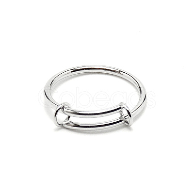 304 Stainless Steel Wire Wrap Expandable Adjustable Ring for Women LS-RJEW-WH0007-01B-P-1