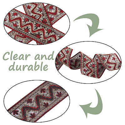 Ethnic Style Embroidery Polyester Ribbons SK-TAC0001-04-1