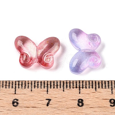 Gradient Color Baking Paint Transparent Glass Beads X-DGLA-N005-05-1