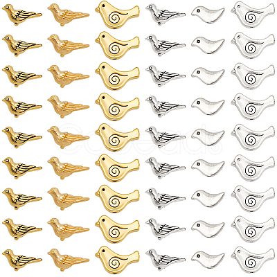 150Pcs 6 Styles Tibetan Style Alloy Beads TIBEB-SC0001-48-1