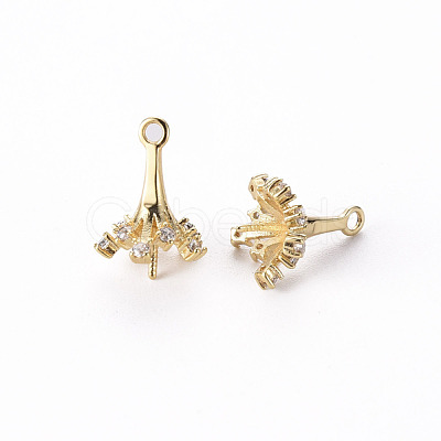 Brass Micro Pave Clear Cubic Zirconia Peg Bails Charms KK-Q765-011-NF-1