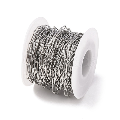 Tarnish Resistant 304 Stainless Steel Paperclip Chains CHS-L022-02P-1