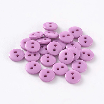 2-Hole Flat Round Resin Sewing Buttons for Costume Design BUTT-E119-36L-03-1