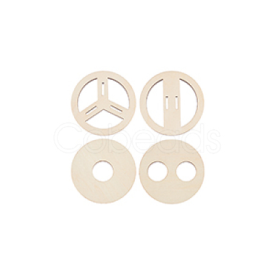 2 Sets Plywood Candle Wick Holders WOOD-BC0001-24B-1