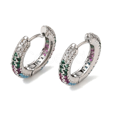 Brass Micro Pave Cubic Zirconia Hoop Earrings KK-CBA8324-24P-03-1