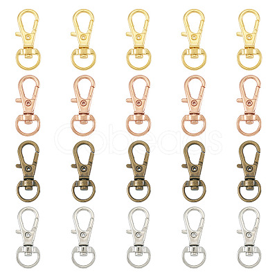 20Pcs 4 Colors Alloy Swivel Lobster Claw Clasps IFIN-TA0001-73-1
