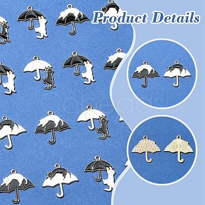 12Pcs 4 Styles Alloy Enamel Pendants ENAM-YW0006-12-1