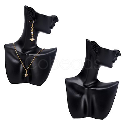 Bust Shaped Resin Necklace Display Stands NDIS-WH0003-017-1