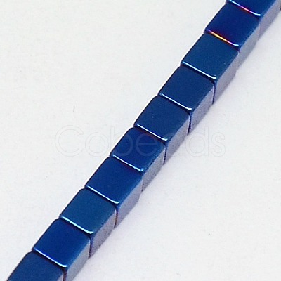 Electroplate Non-magnetic Synthetic Hematite Beads Strands G-J170A-3x3mm-02-1