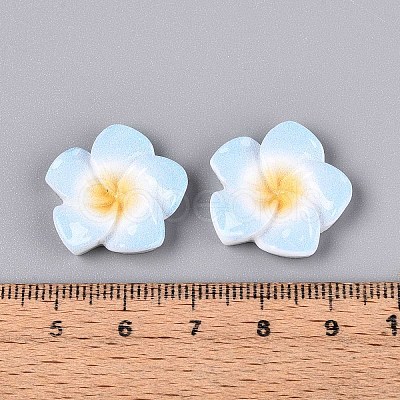 Plumeria Flower Opaque Resin Cabochons CRES-T025-30F-02-1