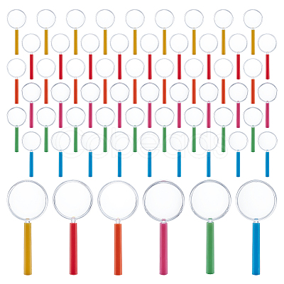 72Pcs 6 Colors Plastic Handheld Magnifier for Children DIY-GO0002-78-1