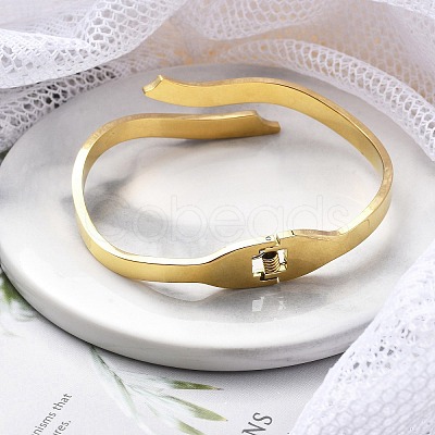 Ion Plating(IP) 304 Stainless Steel Hinged Bangles for Women BJEW-A011-22G-1