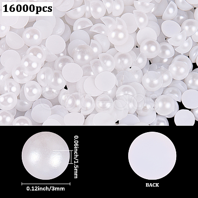 16000Pcs ABS Plastic Cabochons OACR-PA0001-20-1