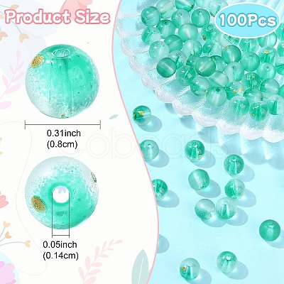 100Pcs Frosted Baking Paint Glass Beads DGLA-YW0001-36I-1