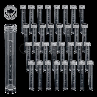 50Pcs Clear Graduated Tube Plastic Bead Containers CON-GA0001-27-1