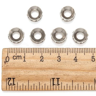 Brass Rhinestone Spacer Beads X-RB-A020-9mm-01P-1