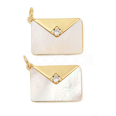 Brass Micro Pave Cubic Zirconia Pendants X-KK-U058-19G-1