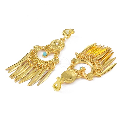 Bohemia Zinc Alloy Rhinestone & Resin Clip-on Earrings LS-EJEW-C089-03G-1