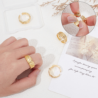 4Pcs Brass Cuff Open Rings for Men RJEW-UN0003-11G-1