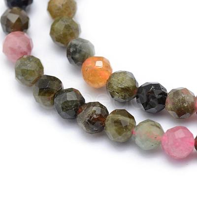 Natural Multicolor Tourmaline Beads Strands G-E411-23-4mm-1