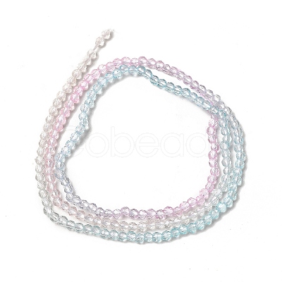 Transparent Gradient Color Glass Beads Strands GLAA-H021-01A-17-1