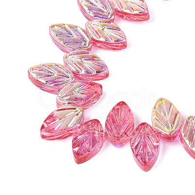 Electroplate Transparent Glass Beads Strands EGLA-N056-03A-06-1