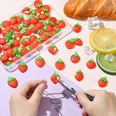 60Pcs 10 Styles Opaque Resin Pendants RESI-CJ0004-41-1