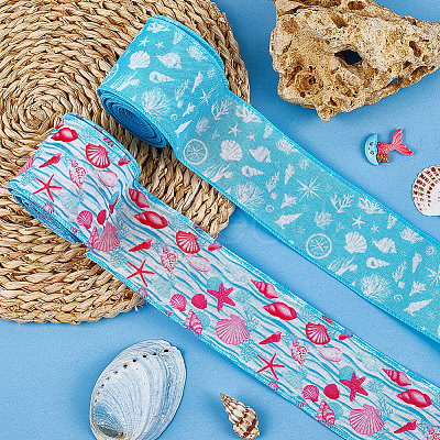 2 Rolls Burlap Ribbons SRIB-WH20009-004-1