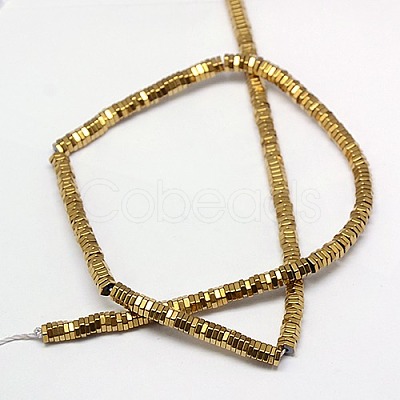 Electroplate Non-magnetic Synthetic Hematite Beads Strands G-J165-4mm-02-1
