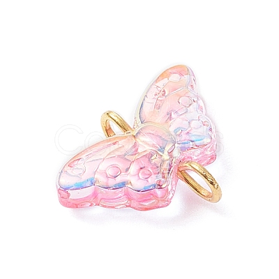 Electroplated Glass Connector Charms PALLOY-JF04294-02-1