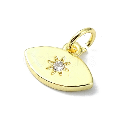 Eye Theme Brass Micro Pave Cubic Zirconia Charms KK-H475-58G-04-1