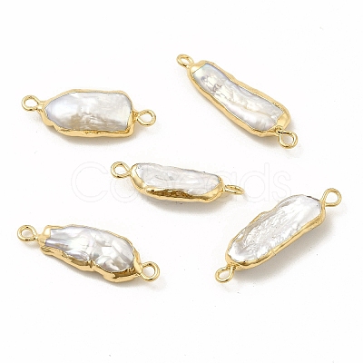 Baroque Natural Keshi Pearl Connector Charms PEAR-P004-10KCG-1