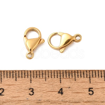 Ion Plating(IP) 304 Stainless Steel Lobster Claw Clasps Hand Polished STAS-AB12-G-01-1