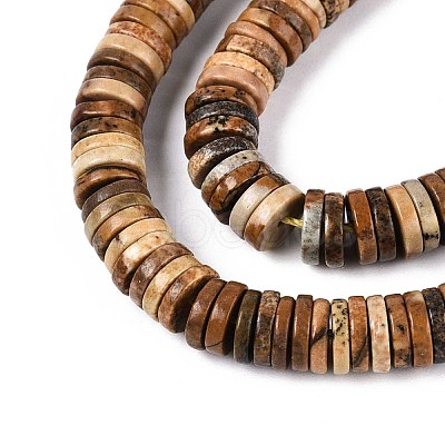 Natural Picture Jasper Beads Strands G-T142-6mm-09-1