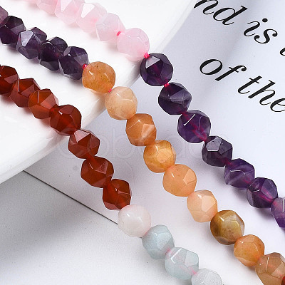 Chakra Theme Natural Tiger Eye & Rose Quartz & Amethyst & Topaz Jade & Red Agate & Amazonite & Sodalite Beads Strands X1-G-S376-002A-1