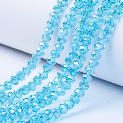 Electroplate Glass Beads Strands EGLA-A034-T3mm-B14-1