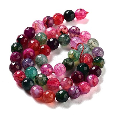 Natural Agate Round Beads Strand G-L085-8mm-01-1