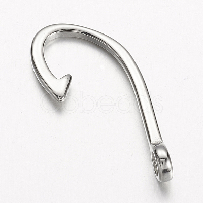 Non-Tarnish 304 Stainless Steel Hook Clasps STAS-E133-100P-1