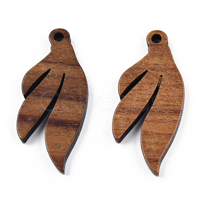 Natural Walnut Wood Pendants WOOD-T023-19-1