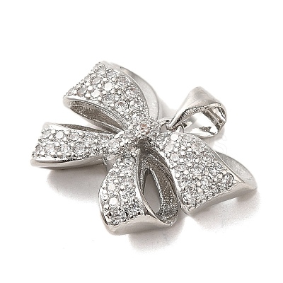Brass Micro Pave Clear Cubic Zirconia Pendants FIND-Z041-03B-1