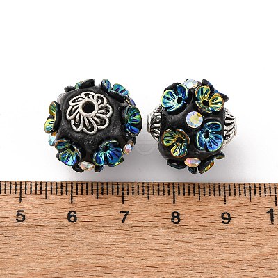 Handmade Resin Indonesia Round Beads IPDL-P005-24AS-02-1