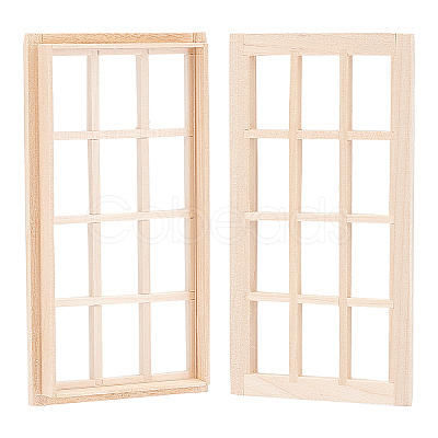 DIY Rectangle Wooden Mini Windows DIY-WH0002-26-1